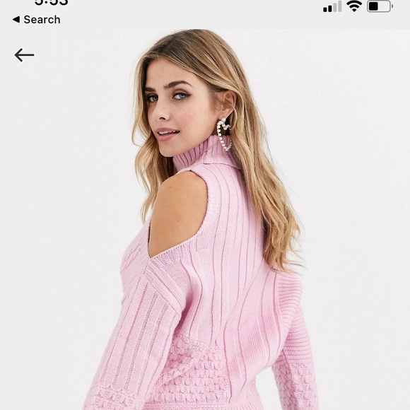 ASOS  cold shoulders pullover in pink - Picture 3 of 7